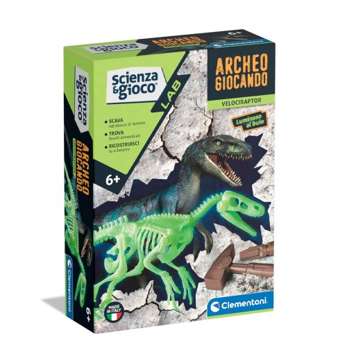 Clementoni - Ископај флуоресцентен скелет на Велосираптор