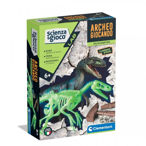 Clementoni - Ископај флуоресцентен скелет на Велосираптор