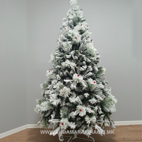 Новогодишна Снежна Елка со гранки бор 210см